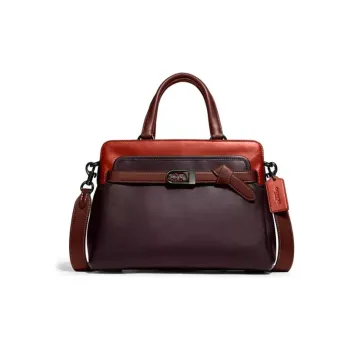 COACH Tate Leather One Shoulder Crossbody Portable Crossbody Bag Women's Deep Red Large Red