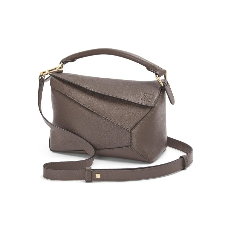LOEWE Puzzle Goatskin Geometric Bag Handbag Shoulder Bag Crossbody Bag Regular Women's Taupe-2