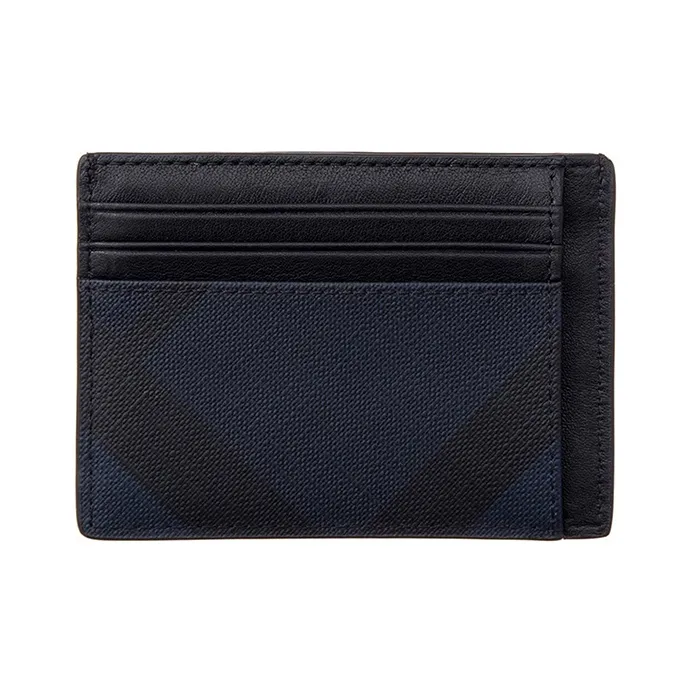 Burberry PU Card Holder Wallet Regular Men's Blue-1