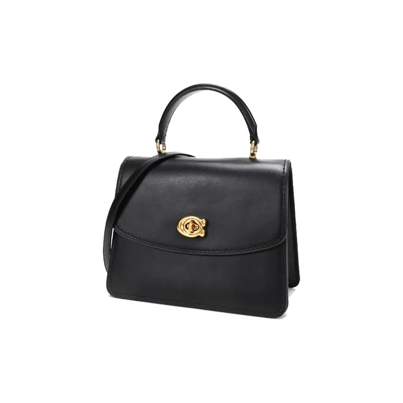 COACH Parker Calfskin Handbag, Shoulder Bag, Crossbody Bag Small Size Women's Black-1