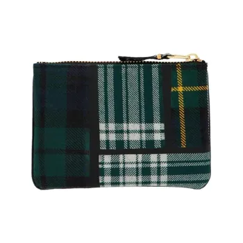 CDG Shearling And Leather Wallet Unisex Green
