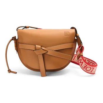 LOEWE Gate Cow Leather Bowknot Bag Shoulder Bag Crossbody Bag Small Size Women's Desert Brown