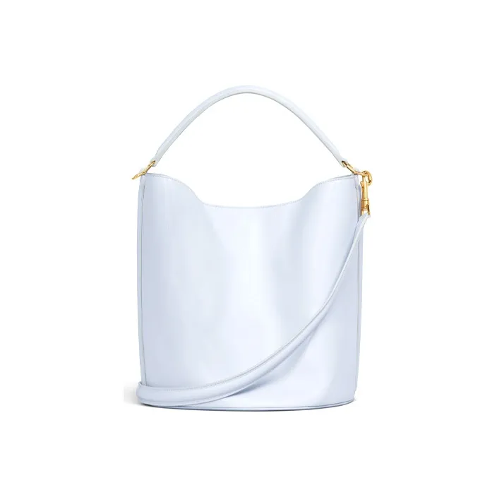 CELINE Smooth Cow Leather Bucket Bags One Shoulder Handbag Crossbody Bag Women's Pearl Light Blue-3
