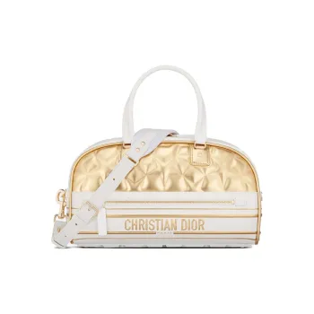 DIOR Calfskin Shoulder Bag, Crossbody Bag, Handbag Unisex Black Gold