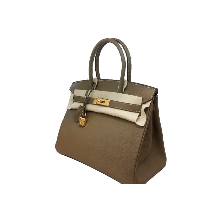 HERMES Birkin Epsom Leather Birkin Bag Handbags Regular Women's 18 Etoupe Elephant Gray-1