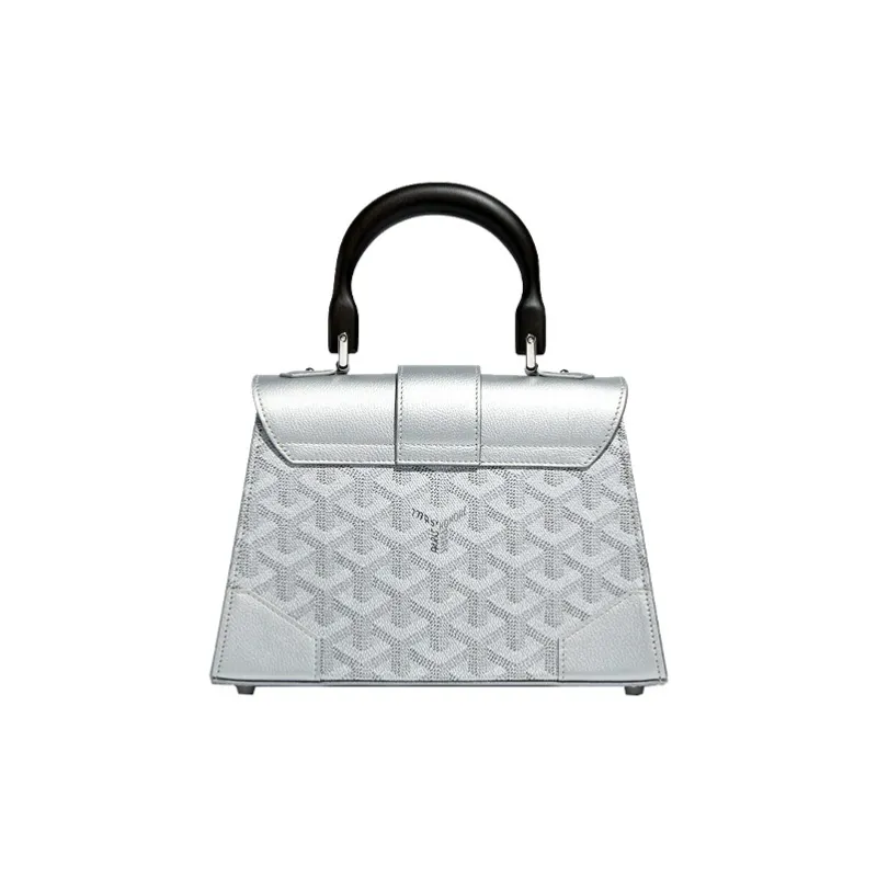 GOYARD Saigon Calfskin Crossbody One Shoulder Handbag Xigong Bag Mini Women's Silver Limited-3