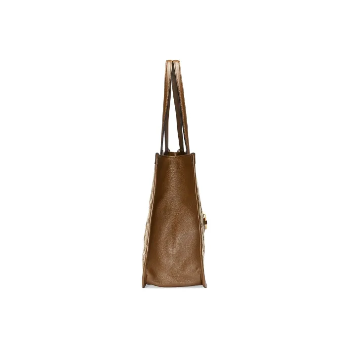 GUCCI Canvas With Leather Tote Bag Shopping Bag Shoulder Bag Handbag Regular Women's Ebony/Brown-3