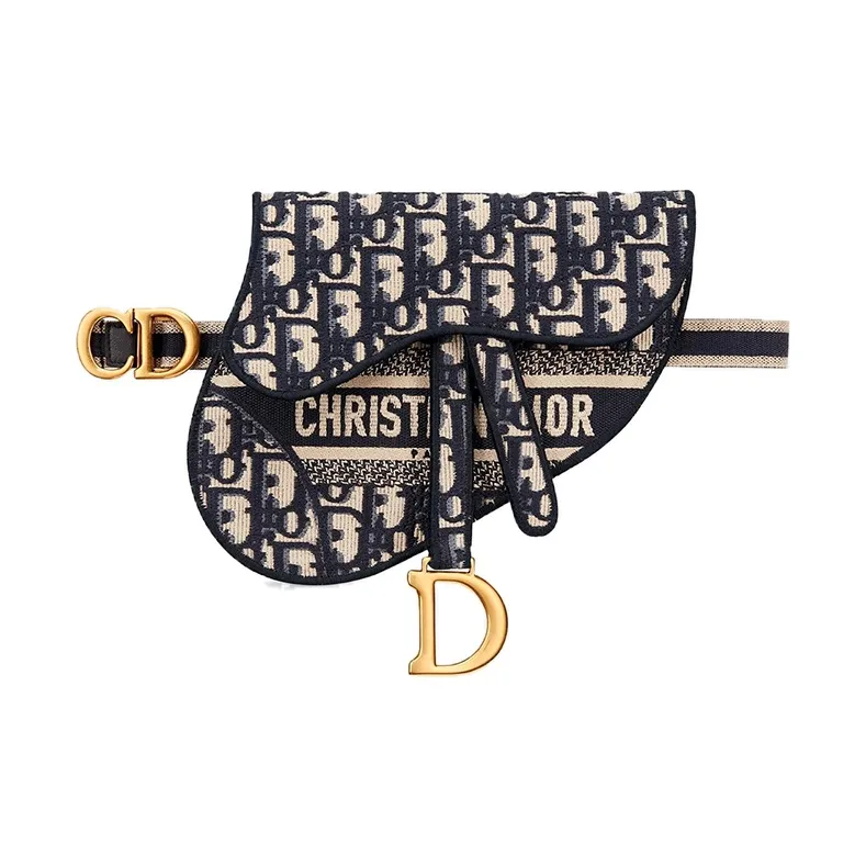 DIOR Saddle Leather Saddle Bags Crossbody Bags Fanny Pack Women's Blue-0