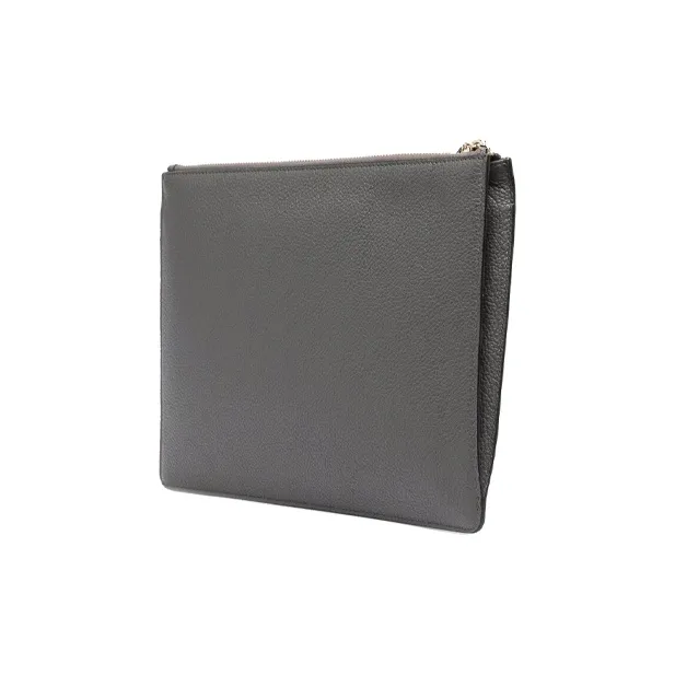 FERRAGAMO Leather Coin Purse Men's Gray-1