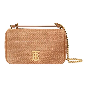Burberry Lola Lola Bag Raffia Fiber Handbag Shoulder Bag Crossbody Bag Small Size Women's Natural