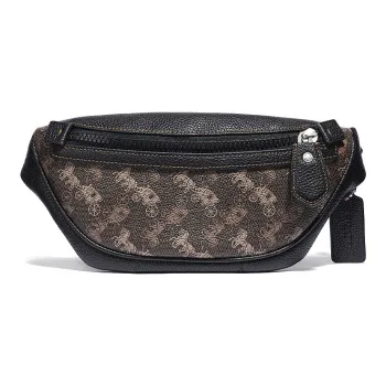 COACH Rivington Canvas One Shoulder Crossbody Bag Sling Bag Fanny Pack Medium Size Men's Black Umber