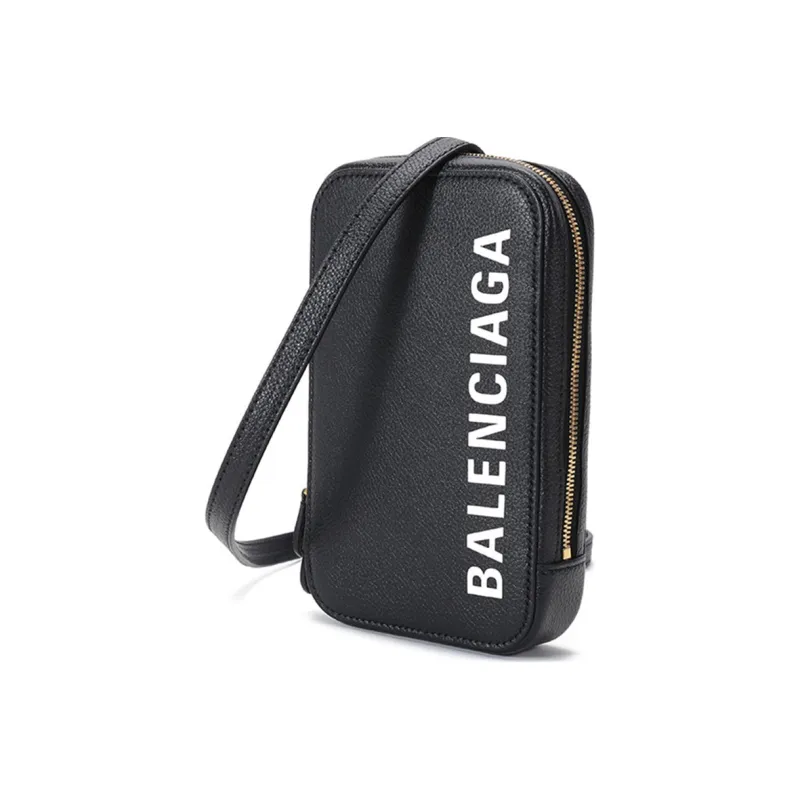 Balenciaga Cow Leather Portable Crossbody Bag Shoulder Bag Women's Black White-1