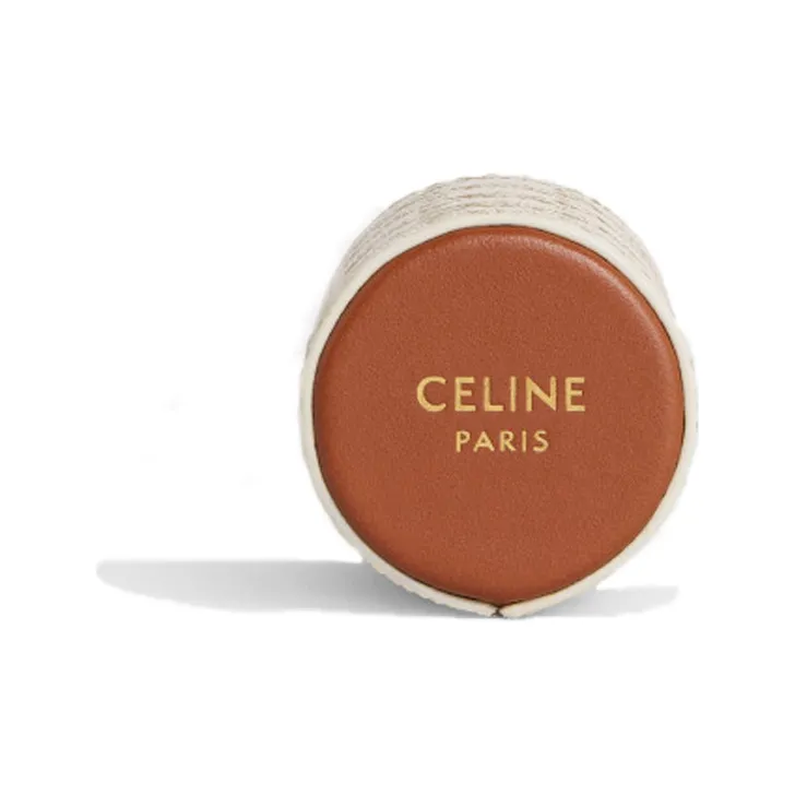 CELINE Cow Leather Perfume Bottle Travel Case With Storage Bag Unisex White-3