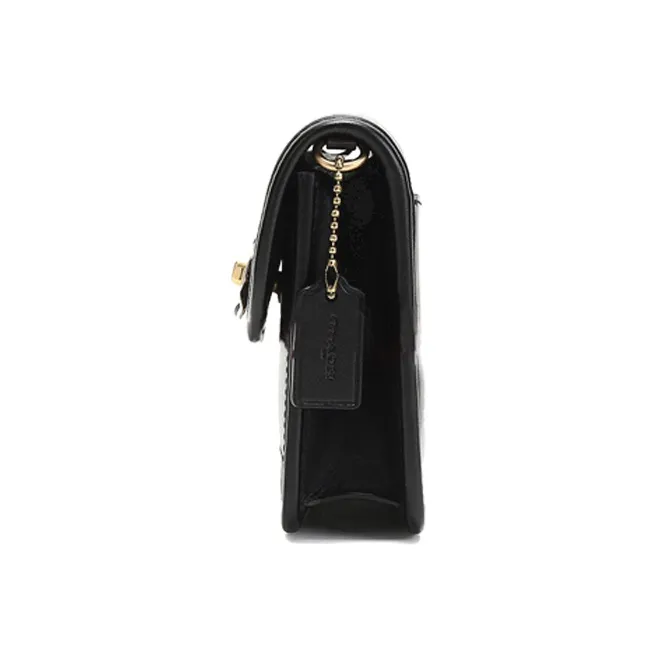 COACH Parker Leather Chain Bag, Clutch, Shoulder Bag, Crossbody Bag Mini Women's Black-3