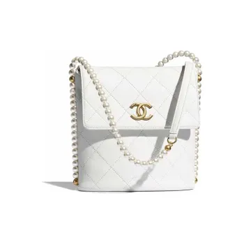 CHANEL Gabrielle Calfskin Hobo Bag Handbag Shoulder Bag Crossbody Bag Women's White