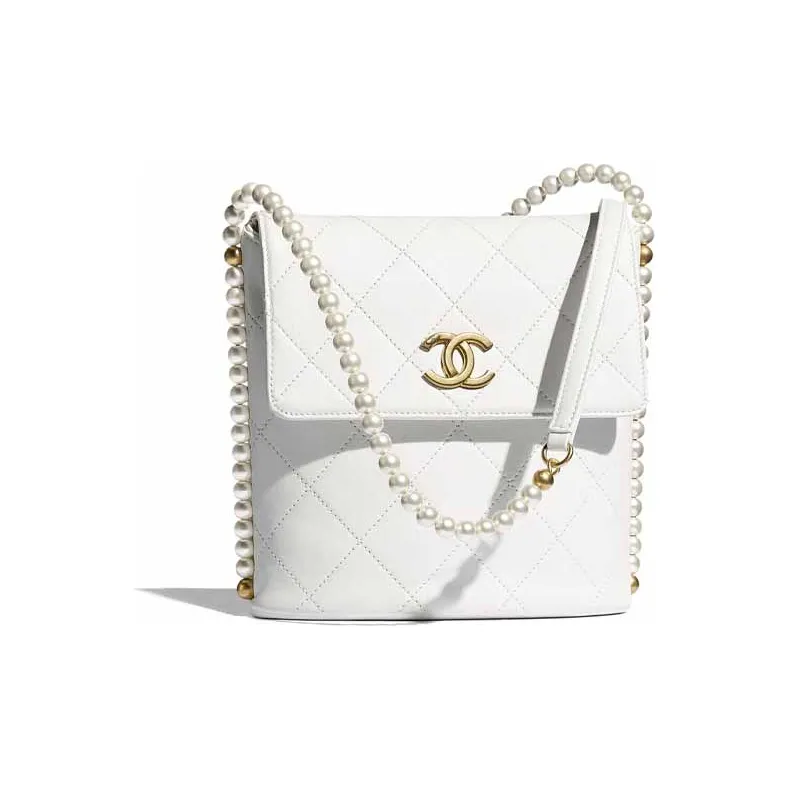 CHANEL Gabrielle Calfskin Hobo Bag, Handbag, Shoulder Bag, Crossbody Bag Women's White-0