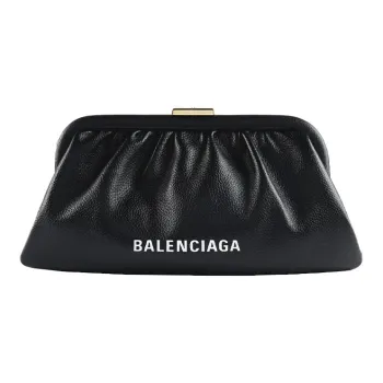 Balenciaga Calfskin Cloud Bag Handheld Crossbody Bag Shoulder Bag Women's Black