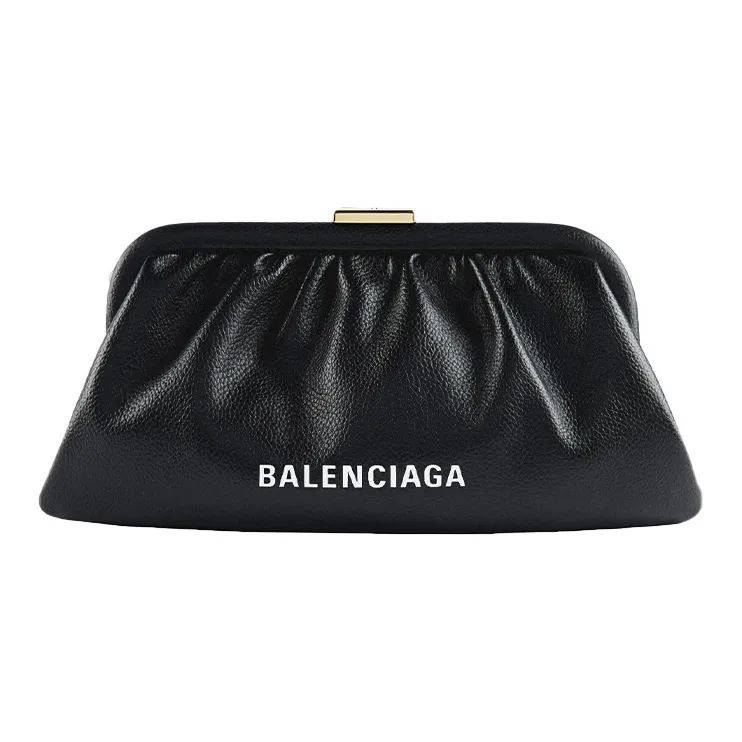 Balenciaga Calfskin Cloud Bag Handheld Crossbody Bag Shoulder Bag Women's Black-0