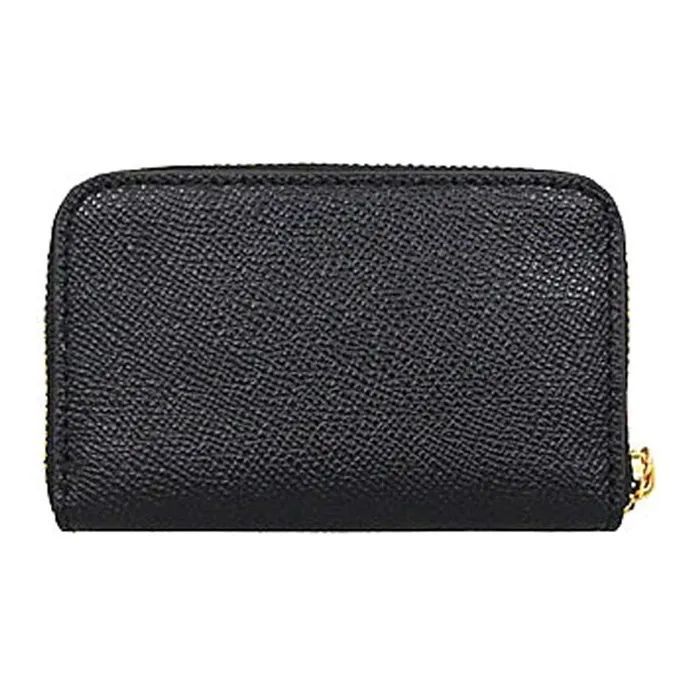 COACH Leather Coin Purses Wallets Women's Black-2