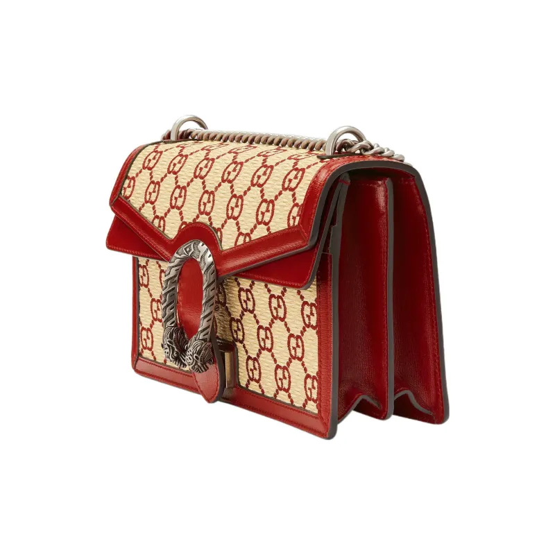 GUCCI Dionysus Leather Crossbody Bag Trumpets Women's Burgundy/Beige/Yellow/Color Block-2