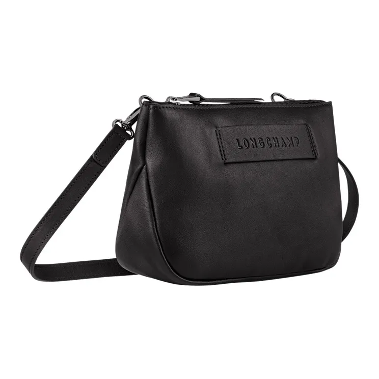 LONGCHAMP 3D Leather Shoulder Bag Crossbody Bag Women's Black-1