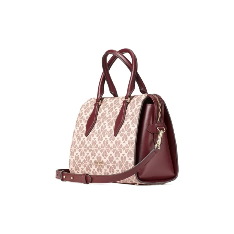 Kate Spade Canvas Briefcase, Handbag, Shoulder Bag, Crossbody Bag Medium Size Women's Red Brown-1