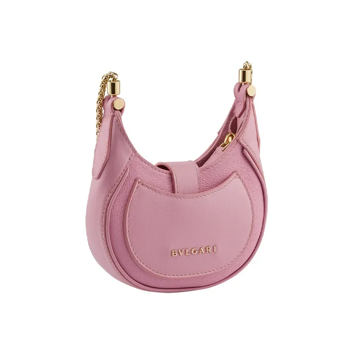BVLGARI Serpenti Ellipse Cow Leather Shoulder Bag Crossbody Bag Mini Women's Flamingo Quartz Pink-2