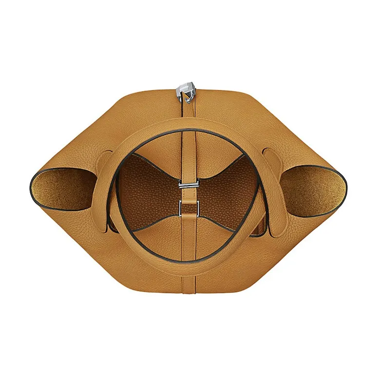 HERMES Picotin Lock Clemence Bullock Leather Bucket Bags Handbags Women's 4B Biscuit Cookie-2