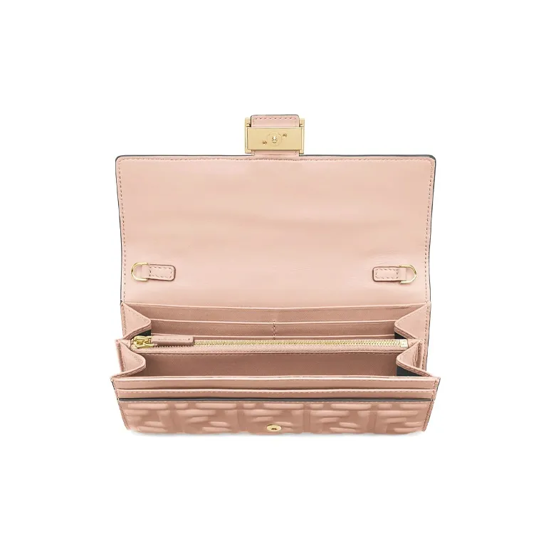 FENDI Baguette Leather Shoulder Bag Women's Candy Color-3