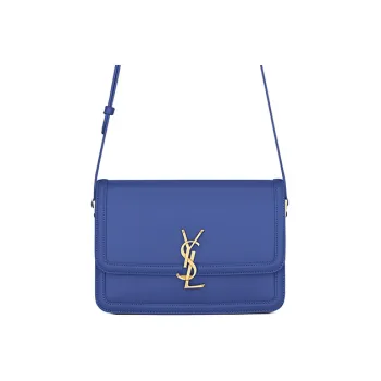 SAINT LAURENT SOLFERINO Leather Crossbody Bag Shoulder Bag Women's Sapphire Blue