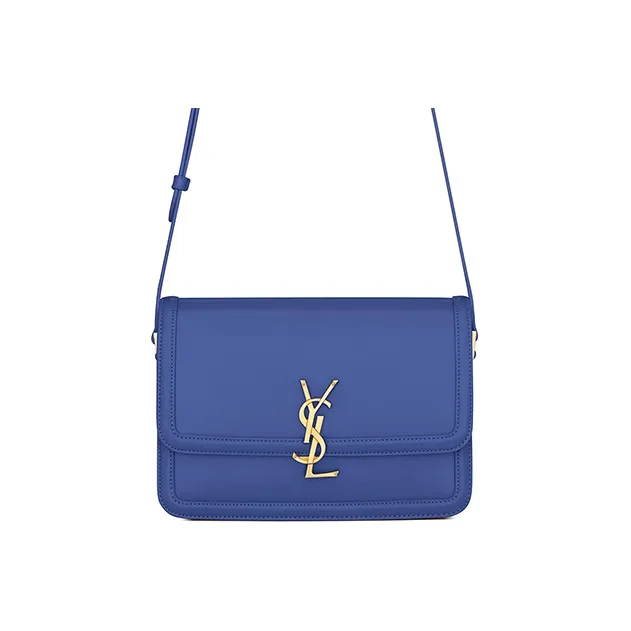 SAINT LAURENT SOLFERINO Leather Crossbody Bag Shoulder Bag Women's Sapphire Blue-0
