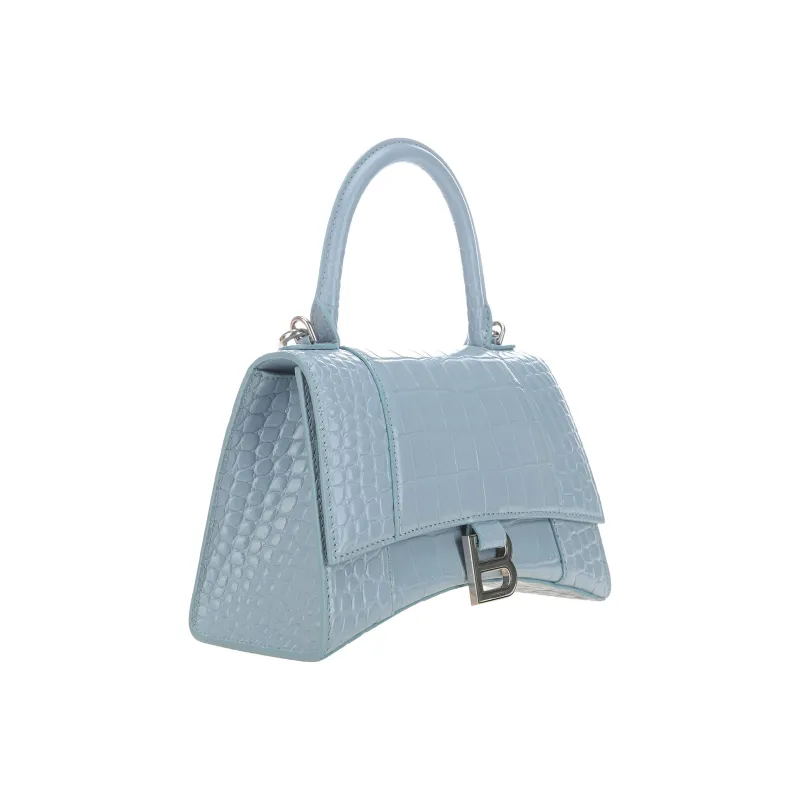 Balenciaga Hourglass Cow Leather Handbag Regular Women's Blue Gray-1