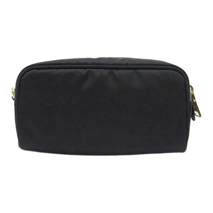PRADA Nylon Clutch Trumpets Women's Black-1