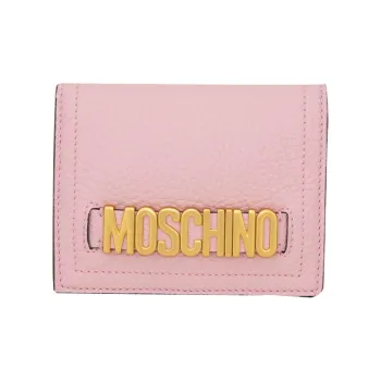 MOSCHINO Leather Wallet Women's Pink