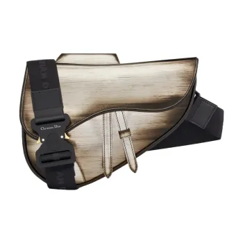 DIOR Saddle Cow Leather Saddle Bag Shoulder Bag Crossbody Bag Fanny Pack Sling Bag Men's Silver