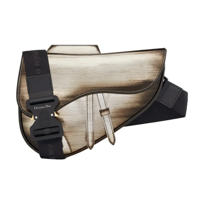 DIOR Saddle Cow Leather Saddle Bag Shoulder Bag Crossbody Bag Fanny Pack Sling Bag Men's Silver-0