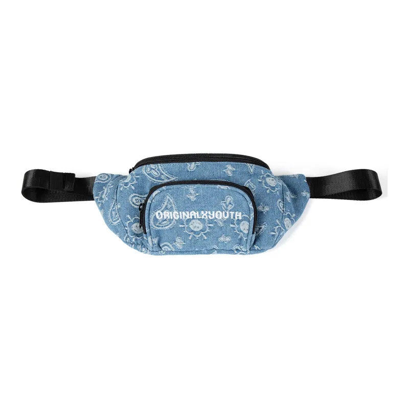 ORIGINAL X YOUTH Denim Fanny Pack Regular Unisex Denim Deep Blue/Denim Light Blue-5