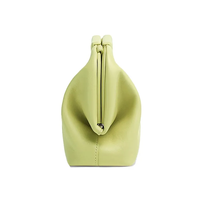 Bottega Veneta Cow Leather Handbag Clutch Trumpets Women's Yellow-1