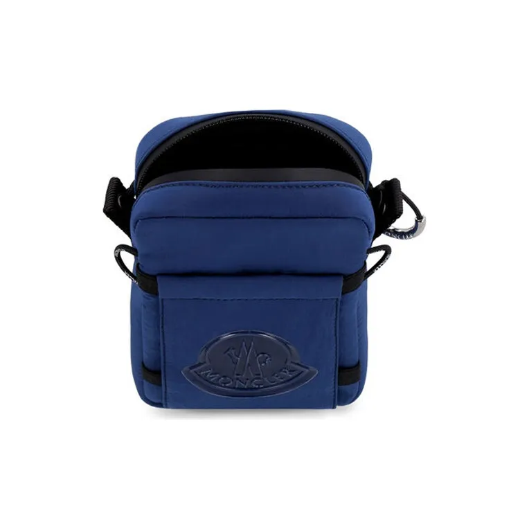 Moncler Calfskin With Canvas Shoulder Bag Crossbody Bag Men's Blue Black-2