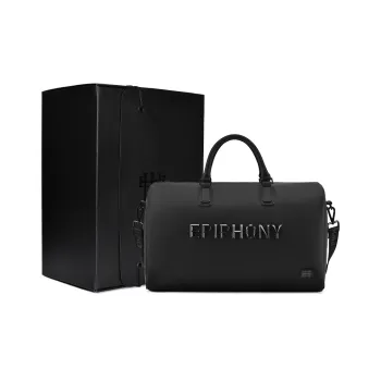 EPIPHQNY Nylon Fabric Travel Bag, Sports Bag, Bucket Bag, Crossbody Bag, Handbag Unisex Black