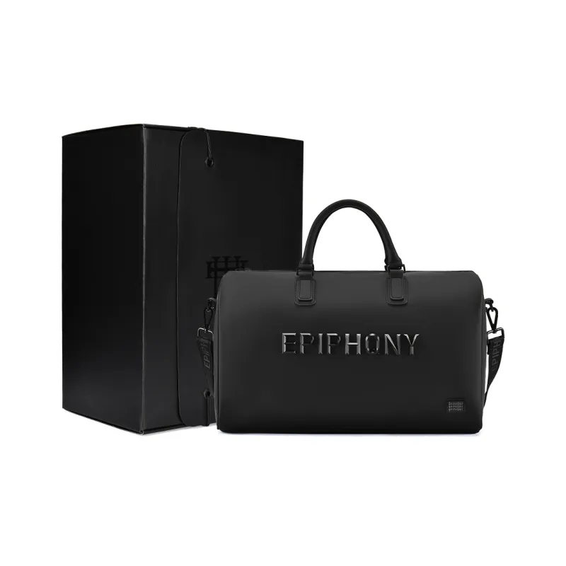 EPIPHQNY Nylon Fabric Travel Bag, Sports Bag, Bucket Bag, Crossbody Bag, Handbag Unisex Black-8