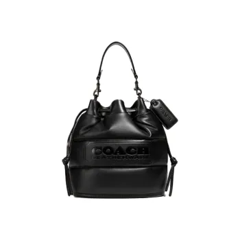 COACH Field Leather Handbag Bucket Bag Crossbody Bag Medium Size Women's Black