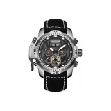 White Case Black Dial Orange Hands Black Strap