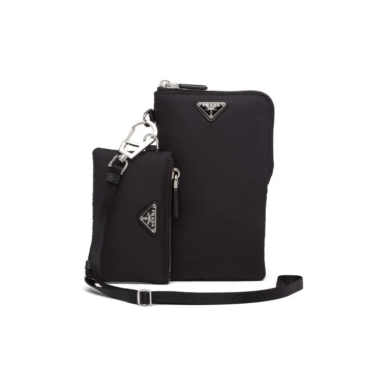 PRADA Re Nylon Recycled Nylon Dual Purpose Bag Cell Phone Pouch Men's Black-0