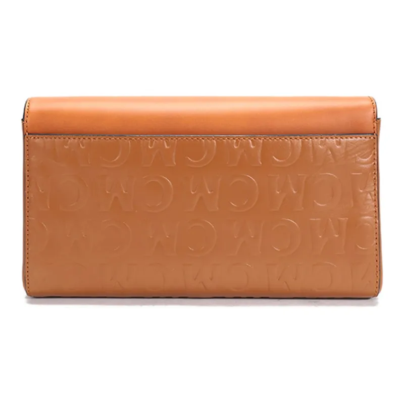 MCM Millie Visetos Cow Leather Portable Crossbody Bag, Shoulder Bag Medium Size Women's Cognac-3