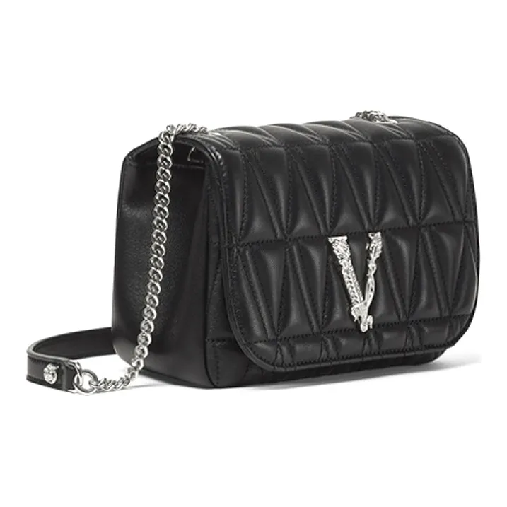 VERSACE Virtus Leather Evening Party Bag Shoulder Bag Crossbody Bag Women's Black-1