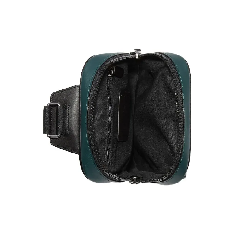 COACH Track Leather Shoulder Bag, Crossbody Bag Tubas Men's Black & Green-2