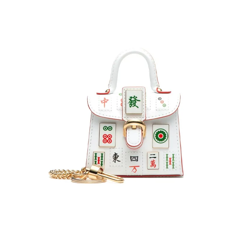 Delvau Brillant Cow Leather Handbag Mini Unisex White-0