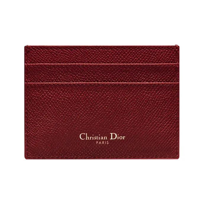 DIOR Cow Leather Card Holder Women's Brick Red-1