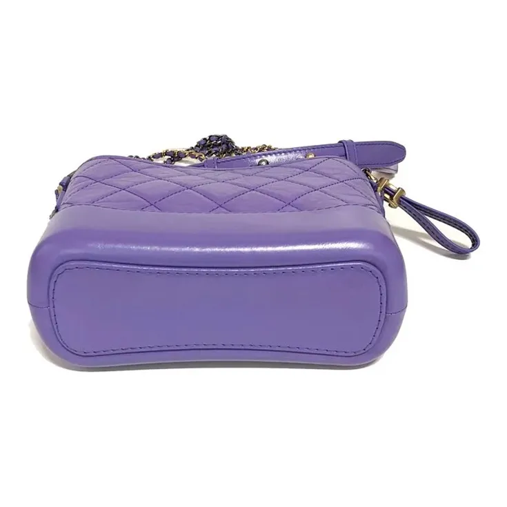 CHANEL Gabrielle Calfskin Hobo Bag, Handbag, Shoulder Bag, Crossbody Bag Trumpets Women's Purple-3
